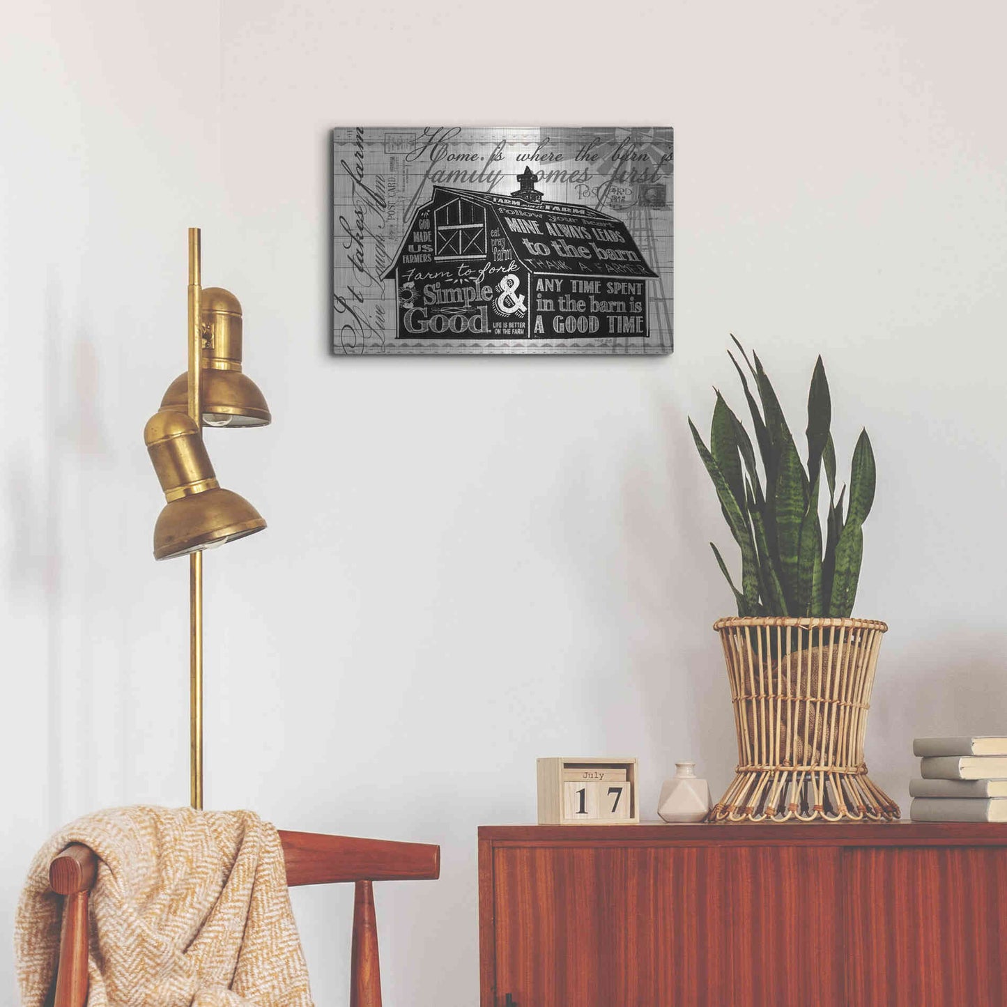 Luxe Metal Art 'Simple & Good Barn' by Cindy Jacobs, Metal Wall Art,24x16