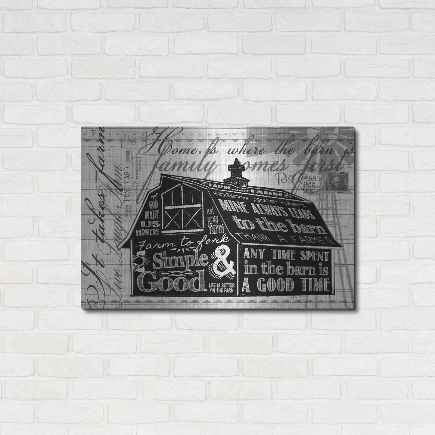 Luxe Metal Art 'Simple & Good Barn' by Cindy Jacobs, Metal Wall Art,36x24