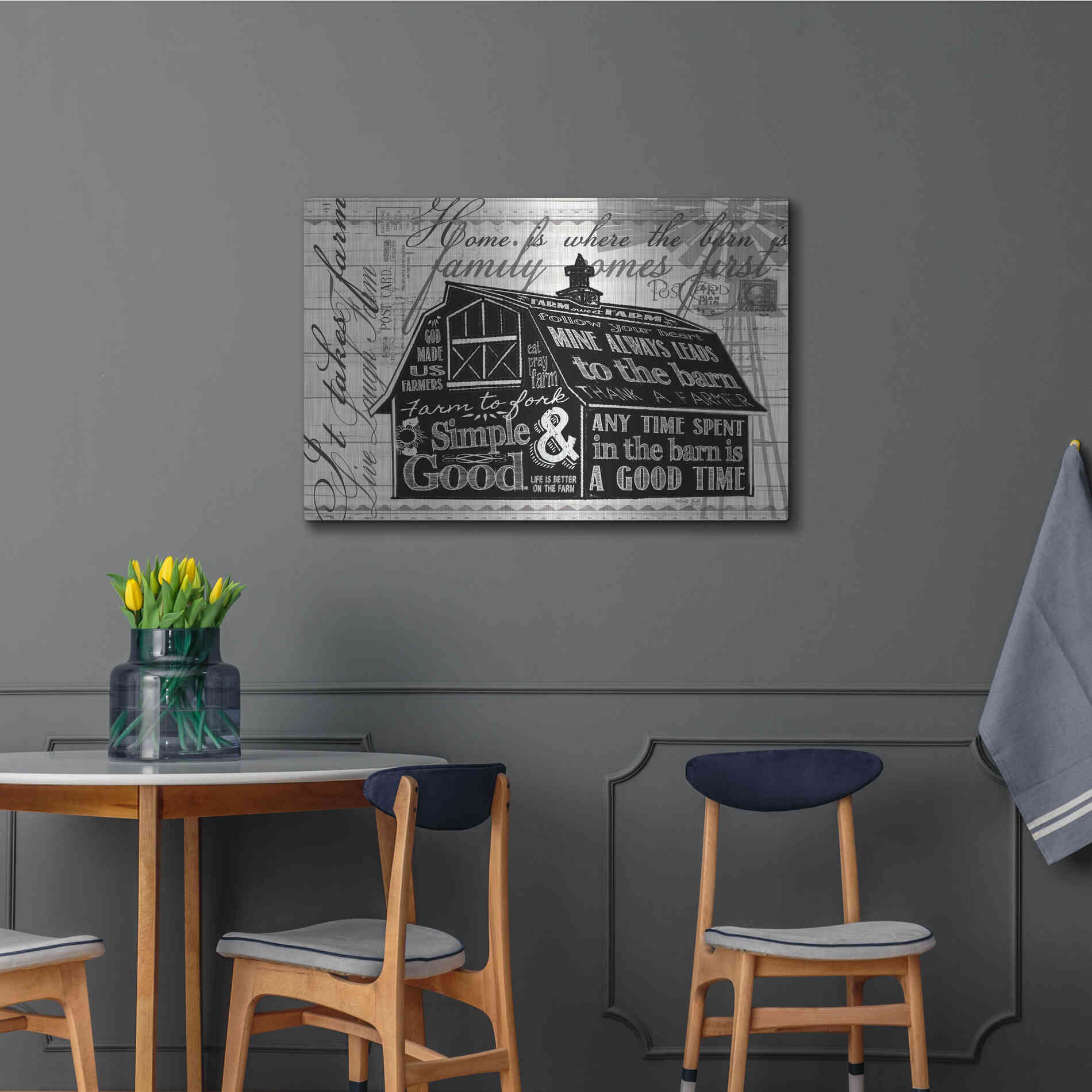 Luxe Metal Art 'Simple & Good Barn' by Cindy Jacobs, Metal Wall Art,36x24