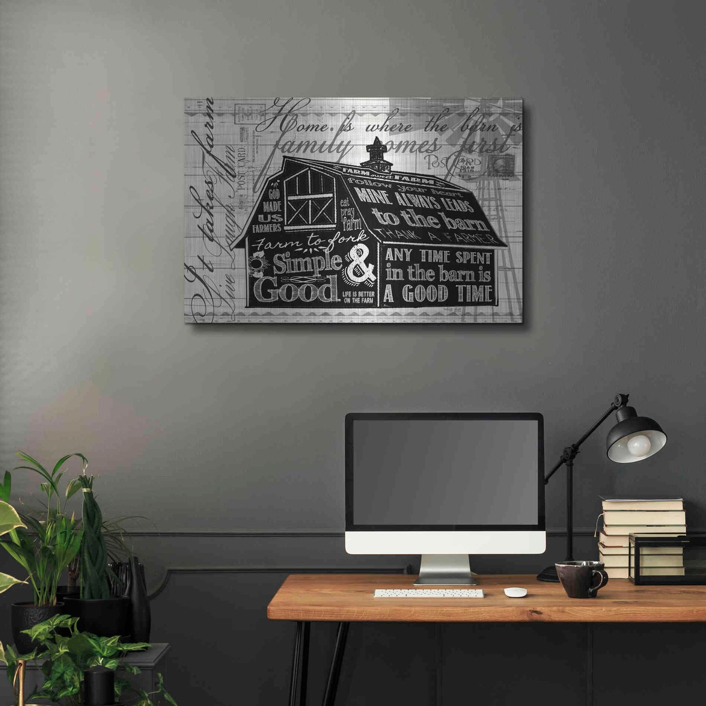 Luxe Metal Art 'Simple & Good Barn' by Cindy Jacobs, Metal Wall Art,36x24