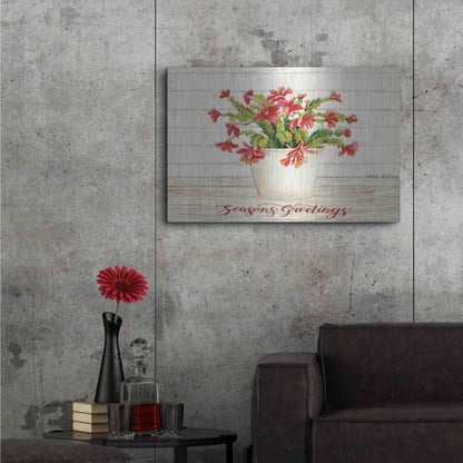 Luxe Metal Art 'Christmas Cactus - Season's Greetings' by Cindy Jacobs, Metal Wall Art,36x24