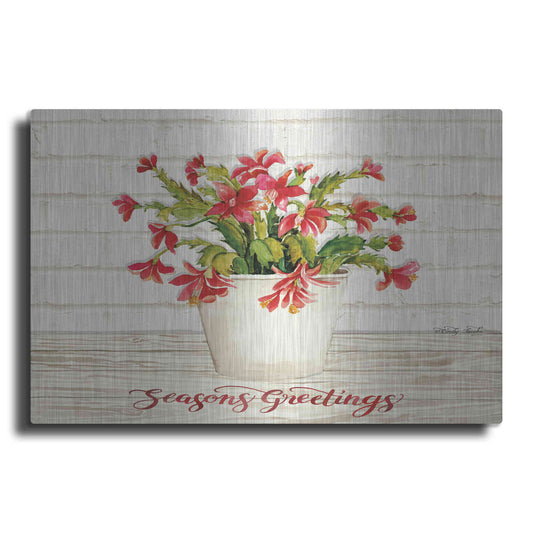 Luxe Metal Art 'Christmas Cactus - Season's Greetings' by Cindy Jacobs, Metal Wall Art