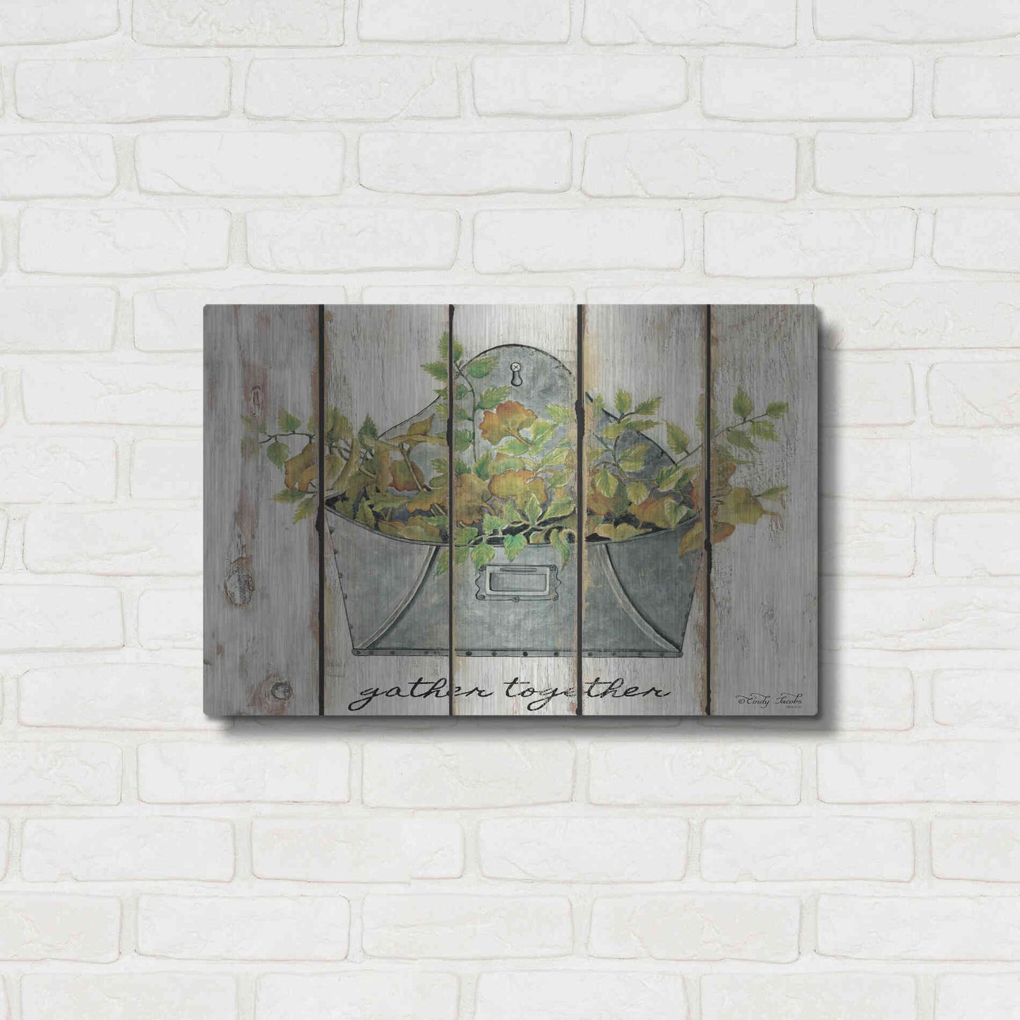 Luxe Metal Art 'Gather Together' by Cindy Jacobs, Metal Wall Art,24x16