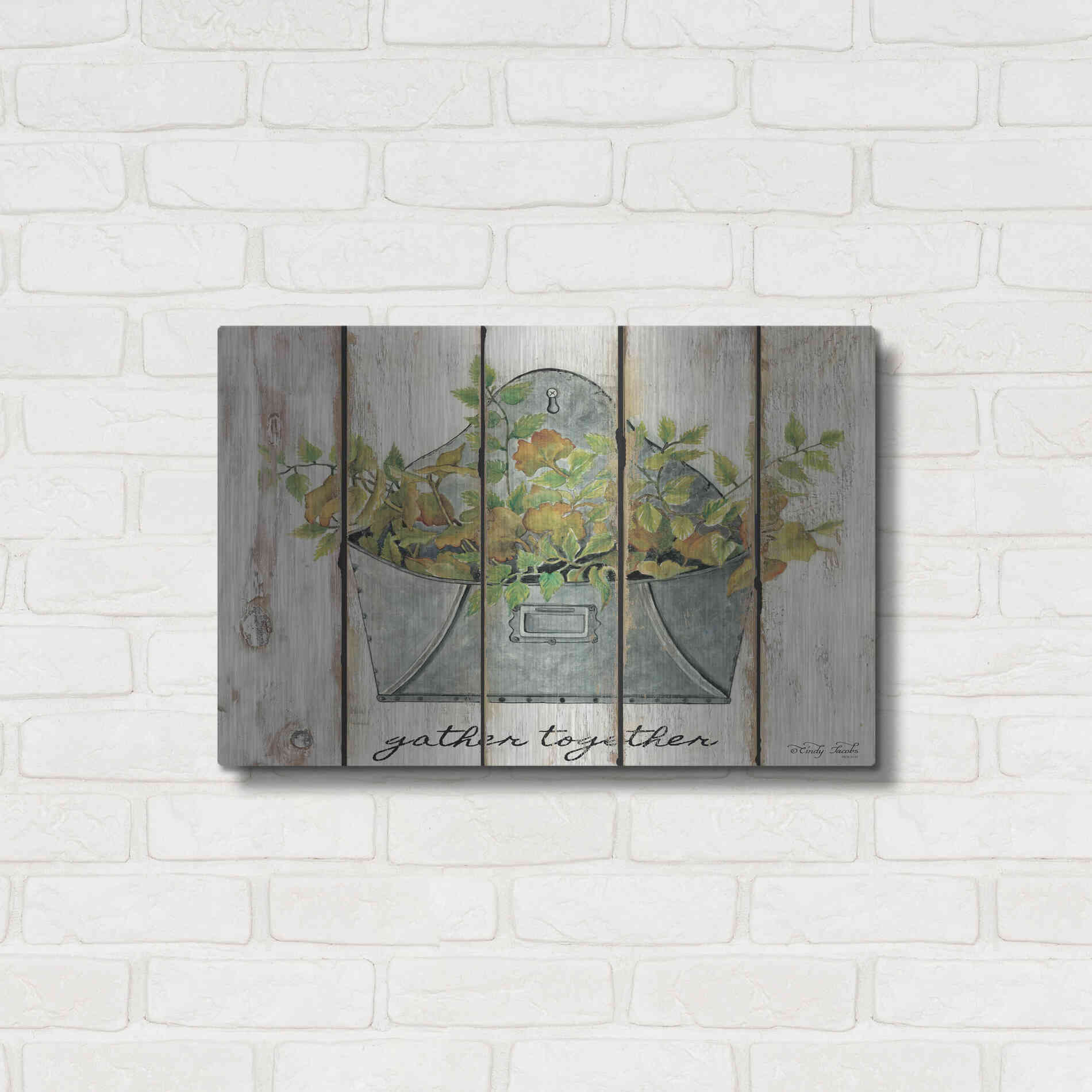 Luxe Metal Art 'Gather Together' by Cindy Jacobs, Metal Wall Art,24x16