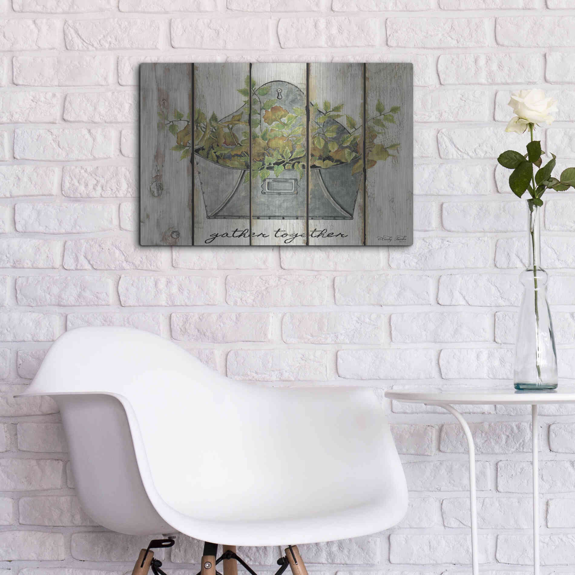 Luxe Metal Art 'Gather Together' by Cindy Jacobs, Metal Wall Art,24x16