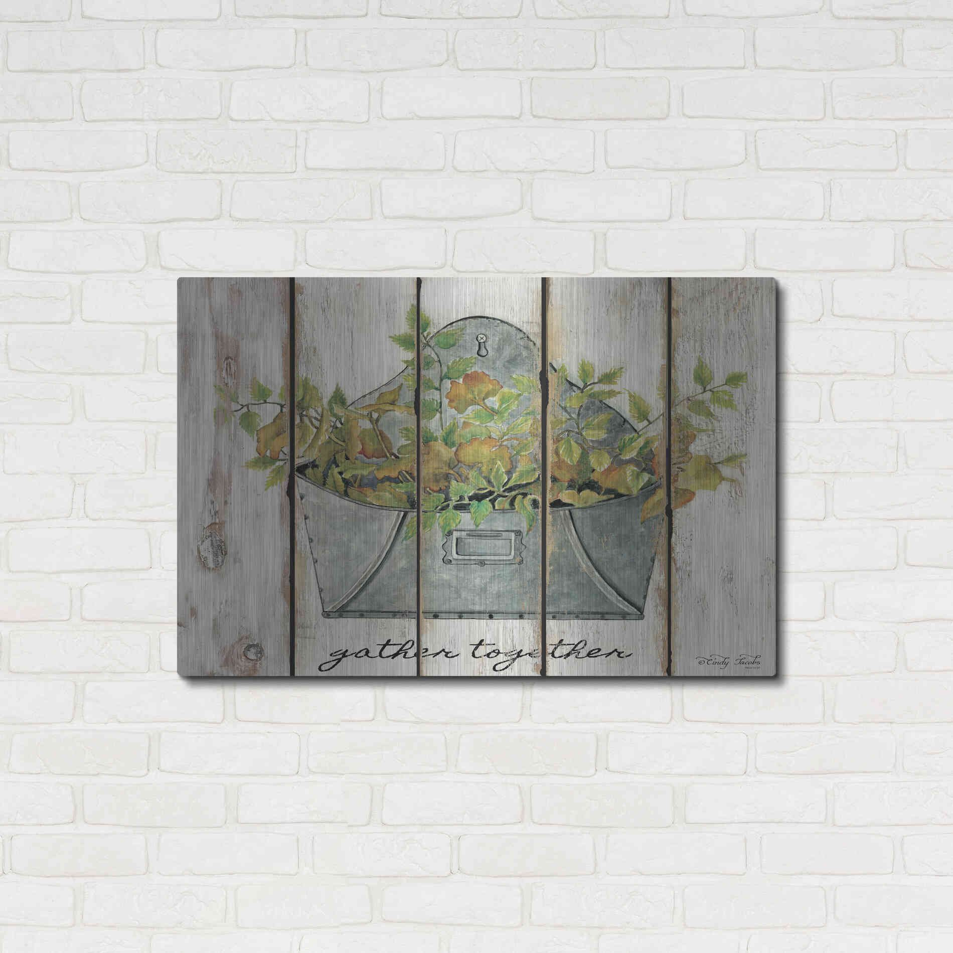 Luxe Metal Art 'Gather Together' by Cindy Jacobs, Metal Wall Art,36x24