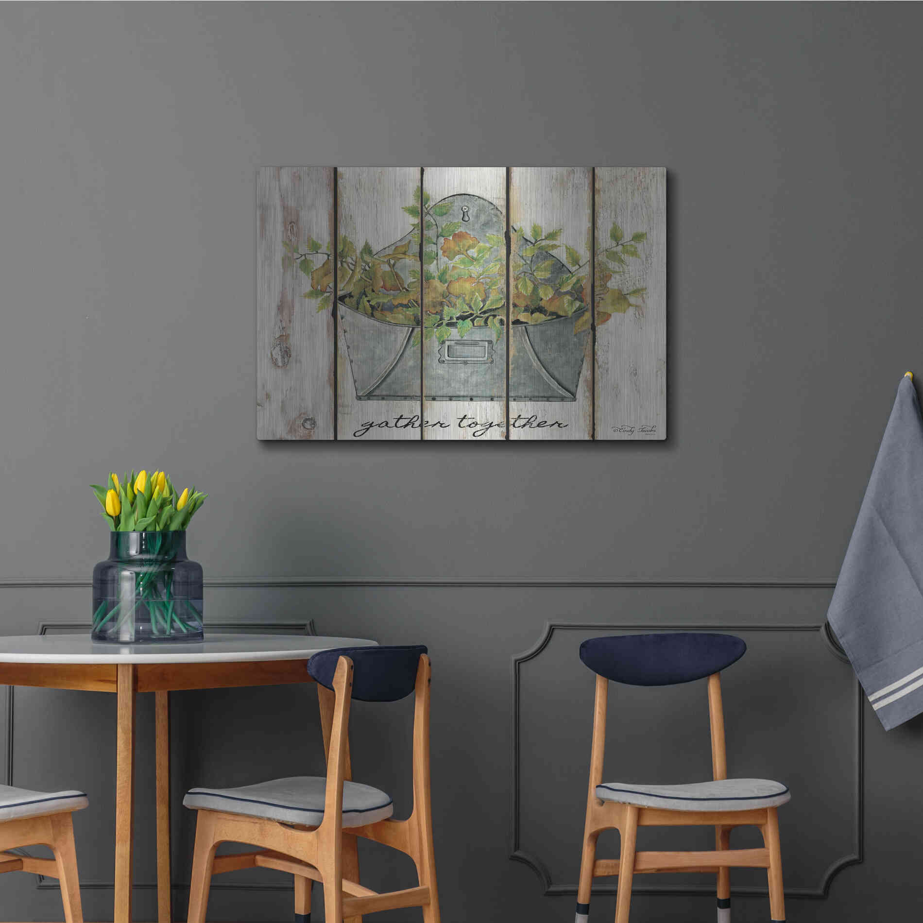 Luxe Metal Art 'Gather Together' by Cindy Jacobs, Metal Wall Art,36x24