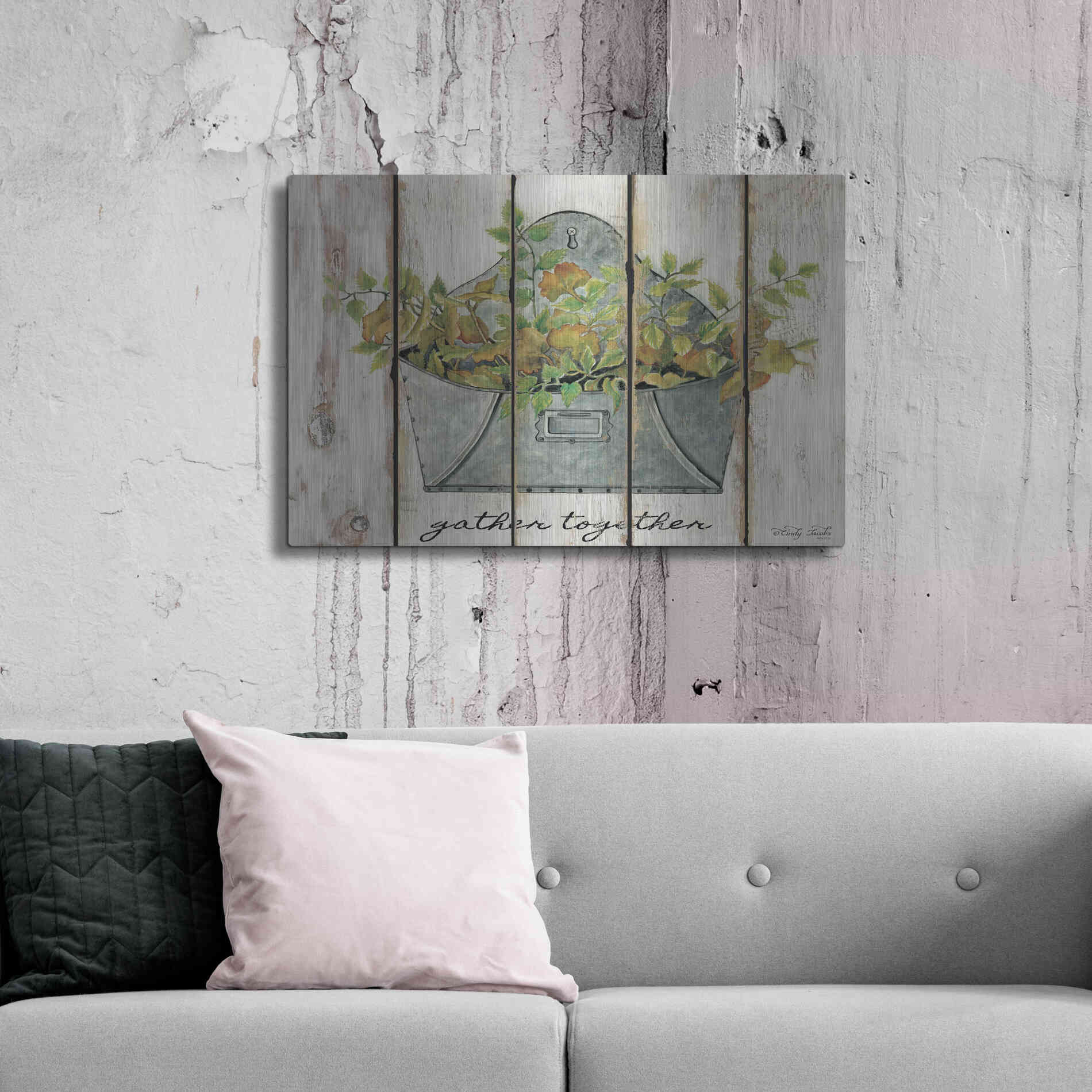 Luxe Metal Art 'Gather Together' by Cindy Jacobs, Metal Wall Art,36x24