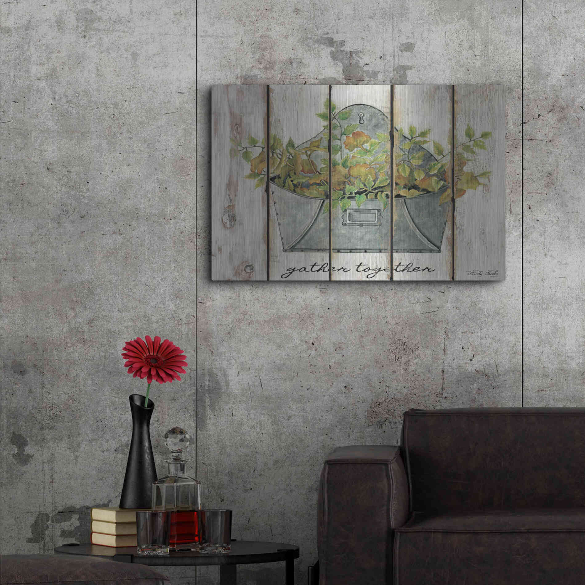 Luxe Metal Art 'Gather Together' by Cindy Jacobs, Metal Wall Art,36x24