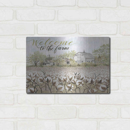 Luxe Metal Art 'Welcome to the Farm' by Cindy Jacobs, Metal Wall Art,16x12