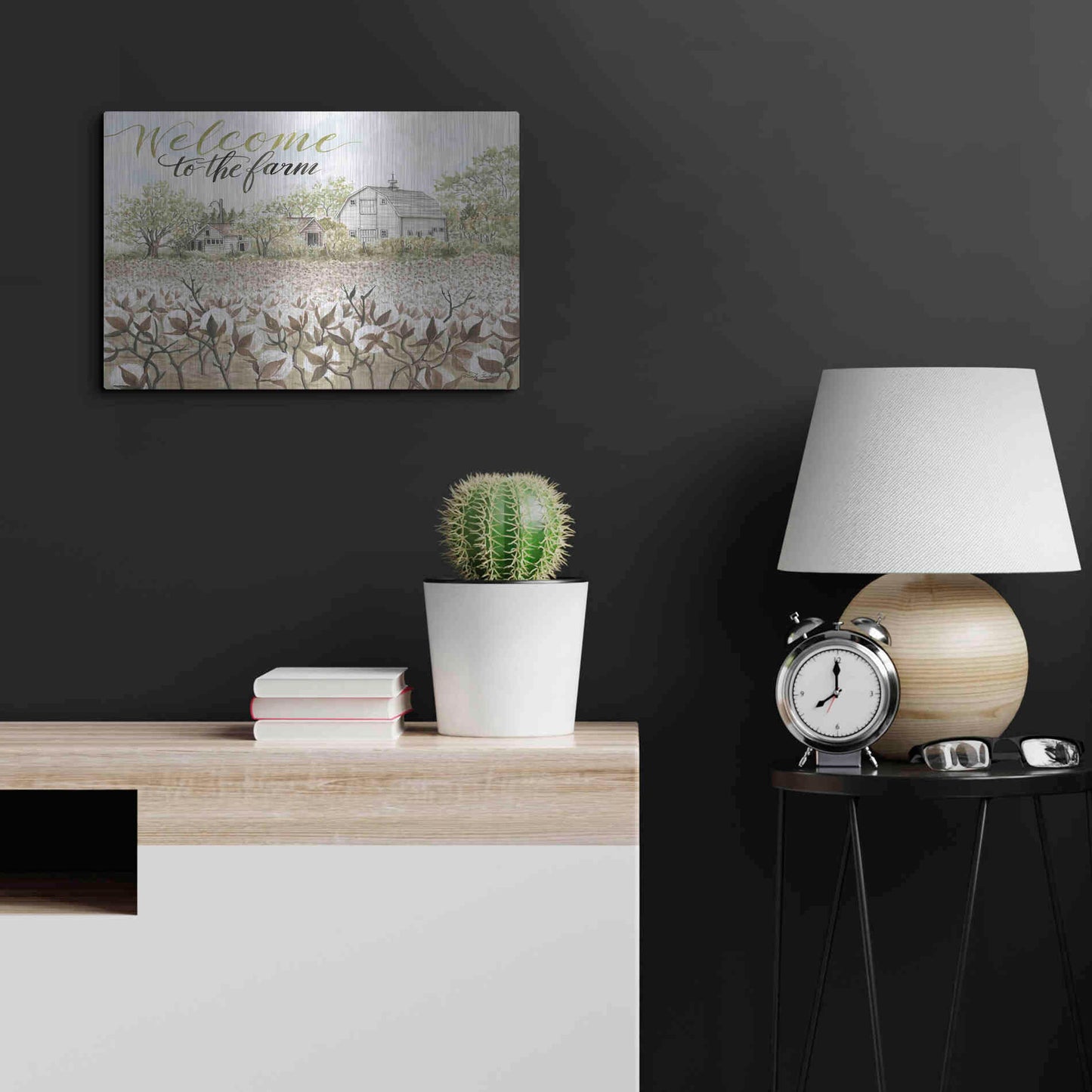 Luxe Metal Art 'Welcome to the Farm' by Cindy Jacobs, Metal Wall Art,24x16