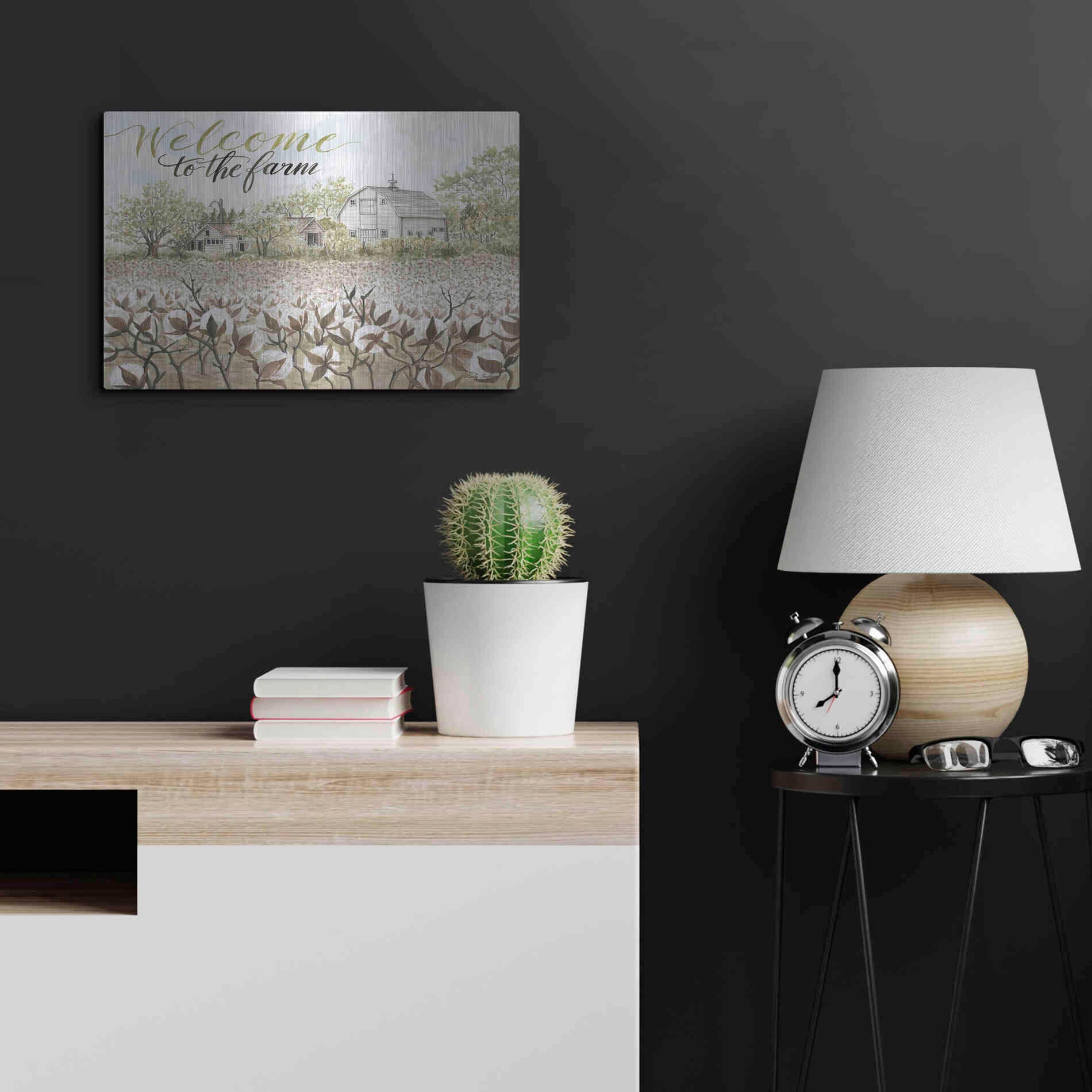 Luxe Metal Art 'Welcome to the Farm' by Cindy Jacobs, Metal Wall Art,24x16