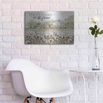 Luxe Metal Art 'Welcome to the Farm' by Cindy Jacobs, Metal Wall Art,24x16