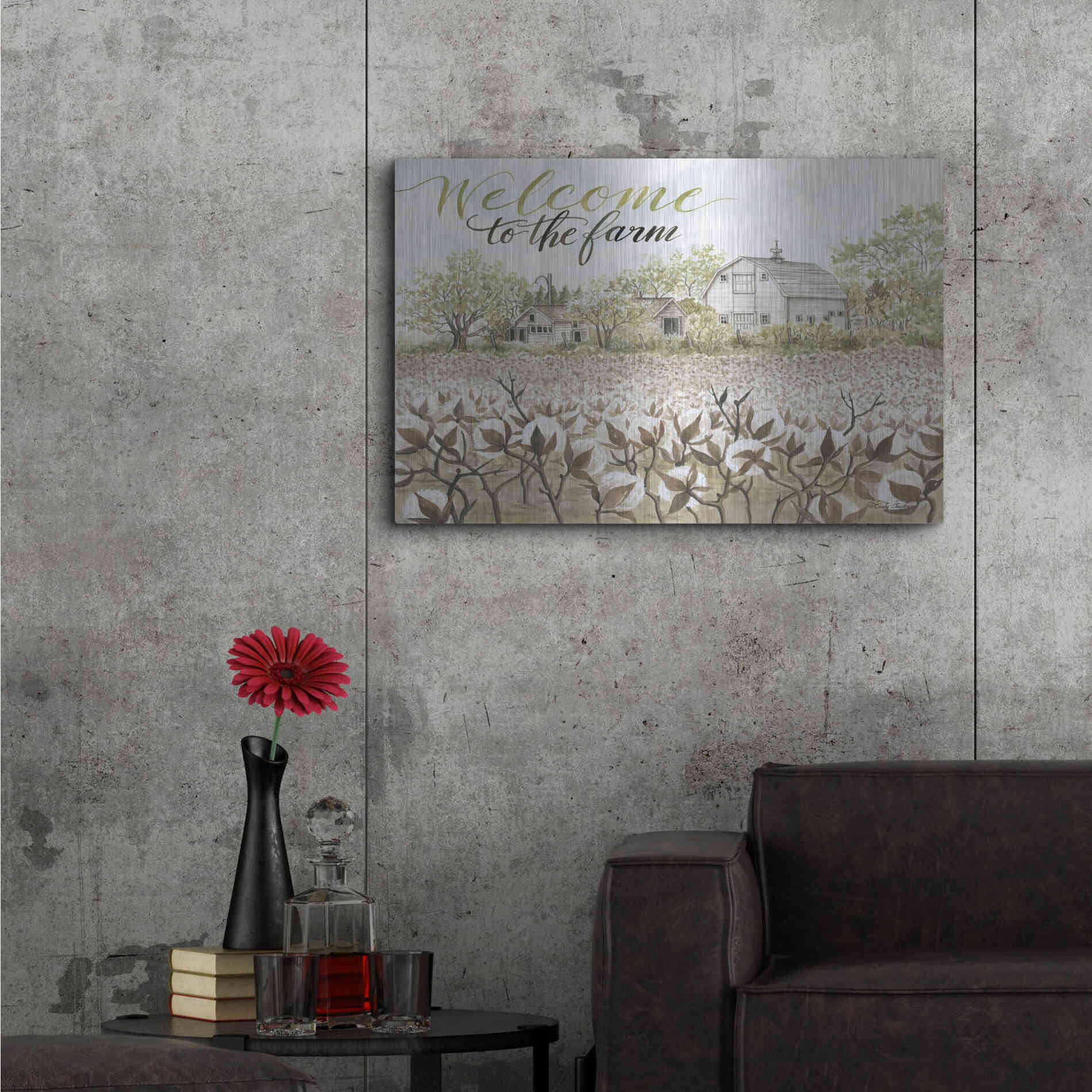 Luxe Metal Art 'Welcome to the Farm' by Cindy Jacobs, Metal Wall Art,36x24