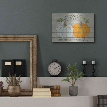 Luxe Metal Art 'Gather With The Ones You Love Pumpkins' by Cindy Jacobs, Metal Wall Art,16x12