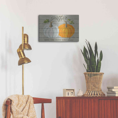 Luxe Metal Art 'Gather With The Ones You Love Pumpkins' by Cindy Jacobs, Metal Wall Art,24x16