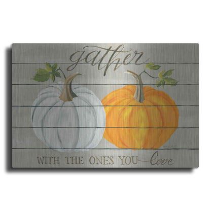 Luxe Metal Art 'Gather With The Ones You Love Pumpkins' by Cindy Jacobs, Metal Wall Art