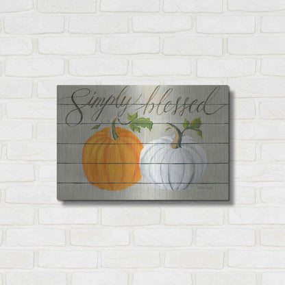 Luxe Metal Art 'Simply Blessed Pumpkins' by Cindy Jacobs, Metal Wall Art,24x16