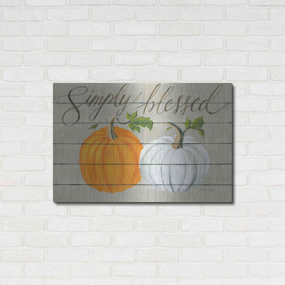 Luxe Metal Art 'Simply Blessed Pumpkins' by Cindy Jacobs, Metal Wall Art,36x24