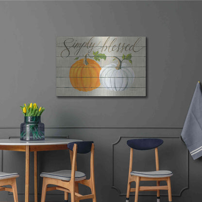 Luxe Metal Art 'Simply Blessed Pumpkins' by Cindy Jacobs, Metal Wall Art,36x24