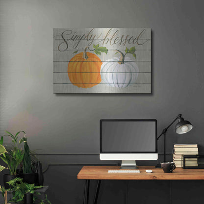 Luxe Metal Art 'Simply Blessed Pumpkins' by Cindy Jacobs, Metal Wall Art,36x24