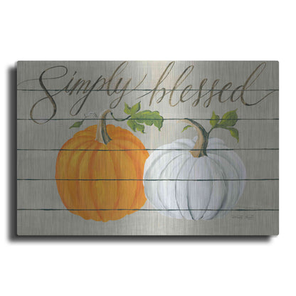 Luxe Metal Art 'Simply Blessed Pumpkins' by Cindy Jacobs, Metal Wall Art