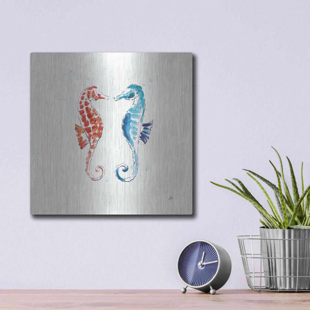 Luxe Metal Art 'Maritime IX' by Daphne Brissonet, Metal Wall Art,12x12