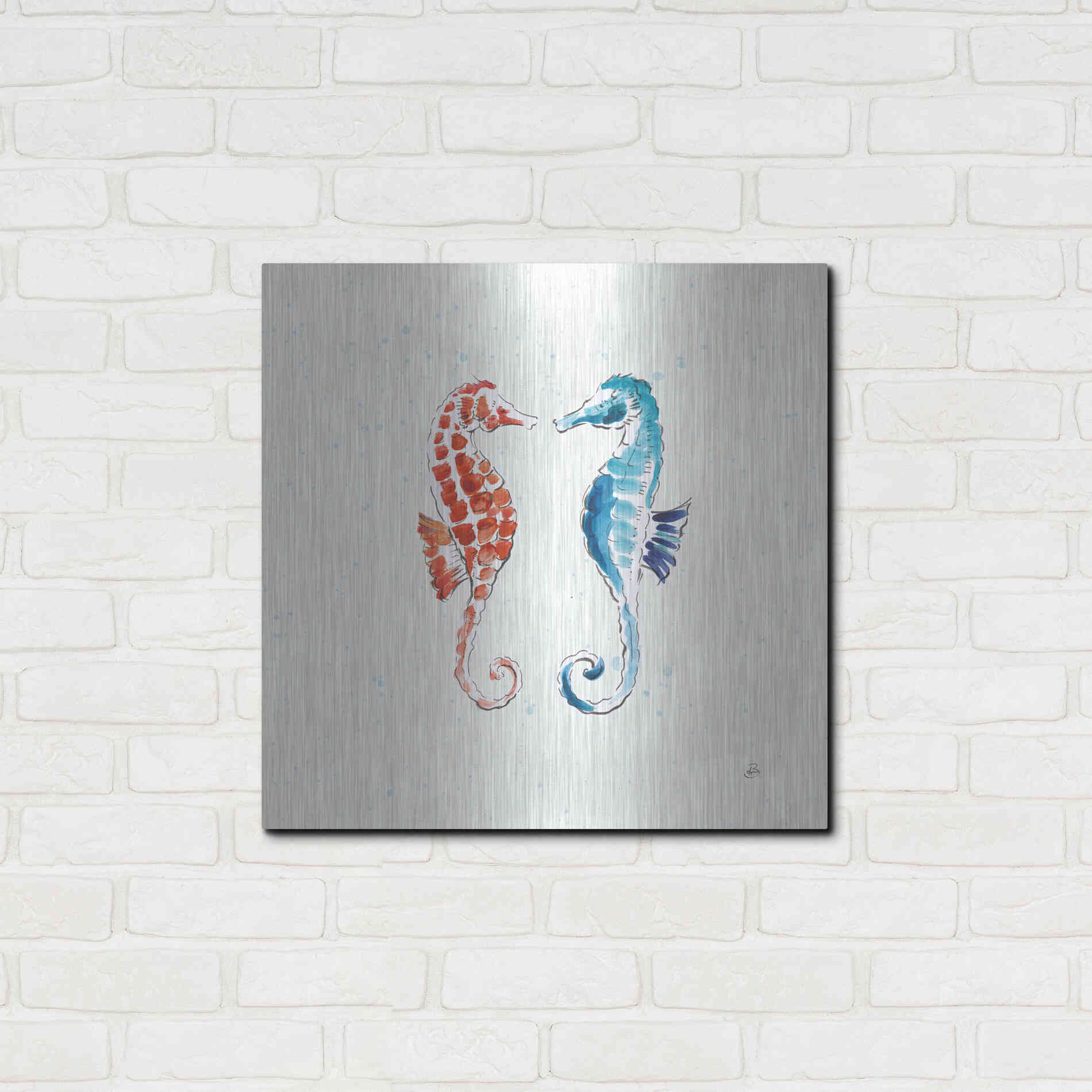 Luxe Metal Art 'Maritime IX' by Daphne Brissonet, Metal Wall Art,24x24