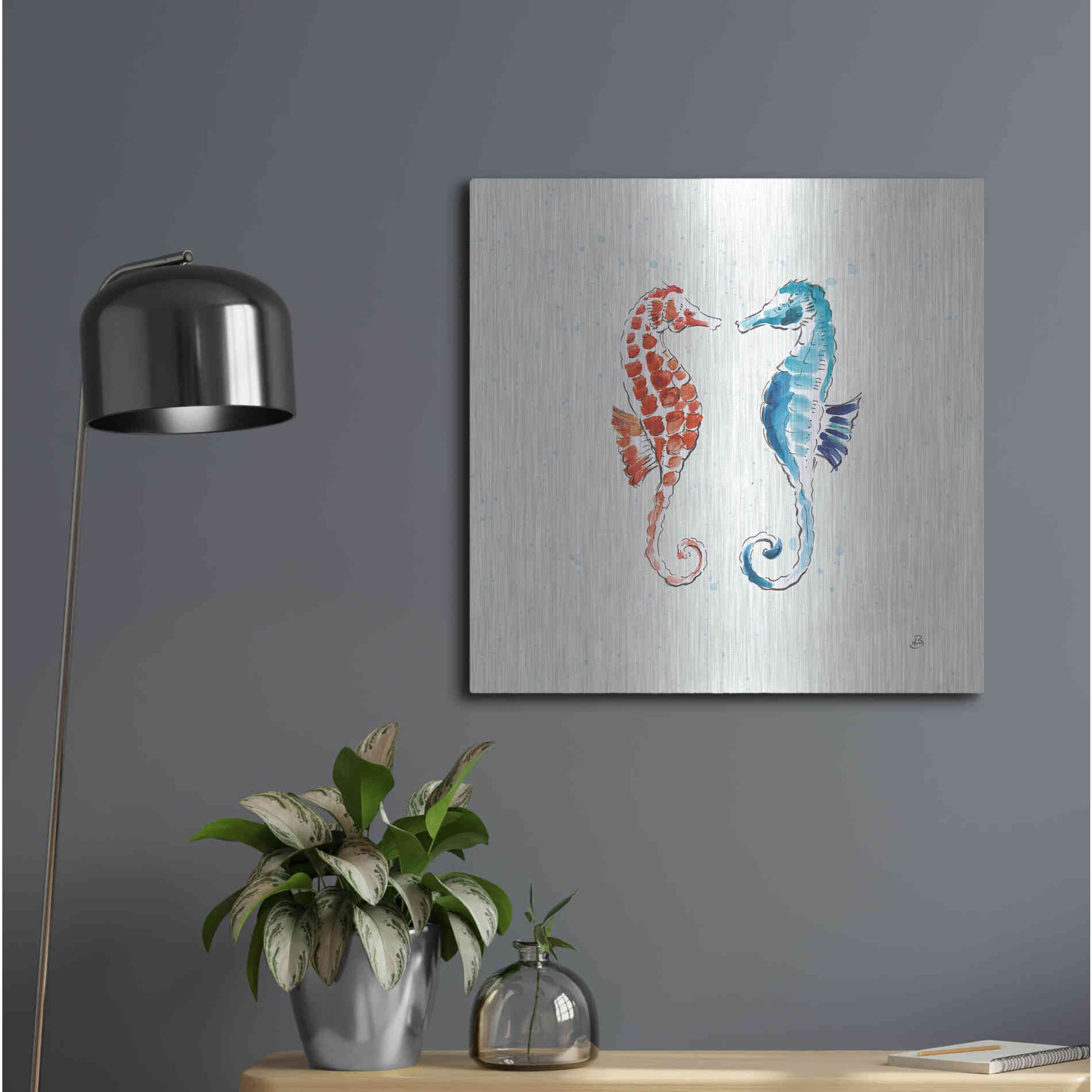 Luxe Metal Art 'Maritime IX' by Daphne Brissonet, Metal Wall Art,24x24