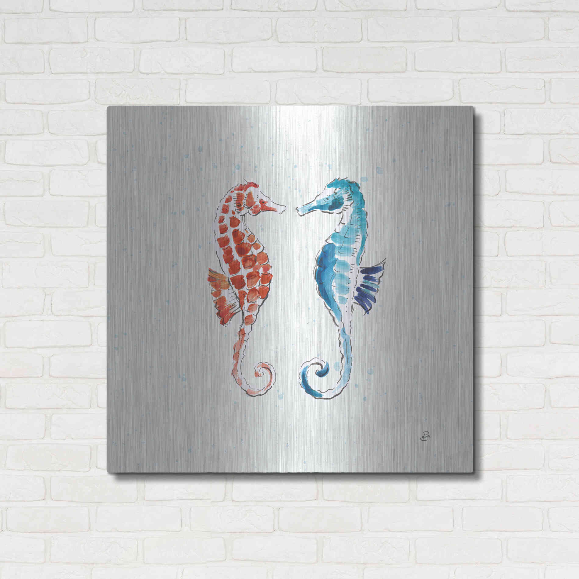 Luxe Metal Art 'Maritime IX' by Daphne Brissonet, Metal Wall Art,36x36