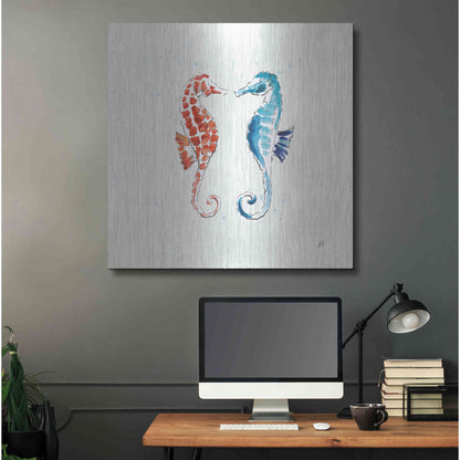 Luxe Metal Art 'Maritime IX' by Daphne Brissonet, Metal Wall Art,36x36