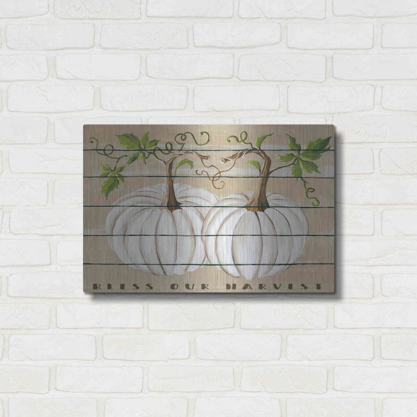 Luxe Metal Art 'Bless Our Harvest' by Cindy Jacobs, Metal Wall Art,24x16