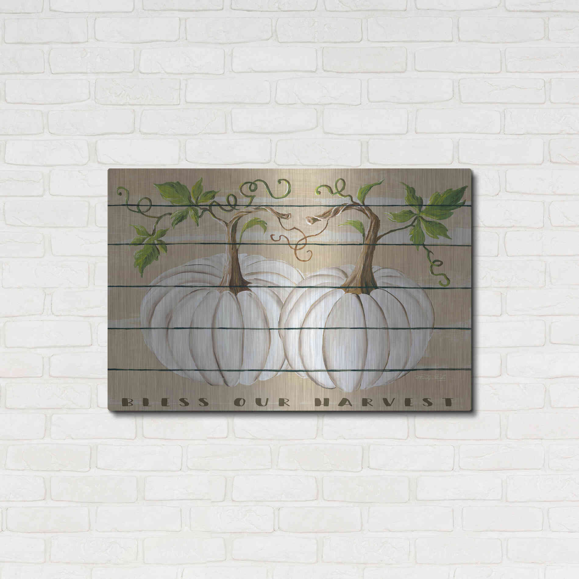 Luxe Metal Art 'Bless Our Harvest' by Cindy Jacobs, Metal Wall Art,36x24