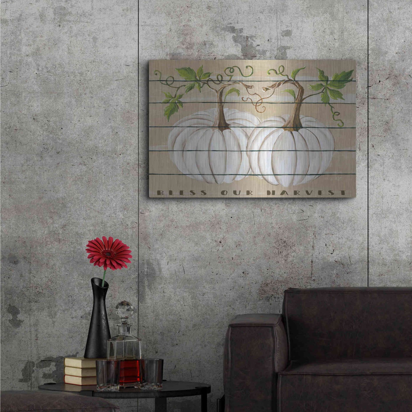 Luxe Metal Art 'Bless Our Harvest' by Cindy Jacobs, Metal Wall Art,36x24