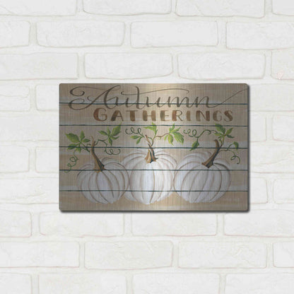 Luxe Metal Art 'Autumn Gatherings' by Cindy Jacobs, Metal Wall Art,16x12