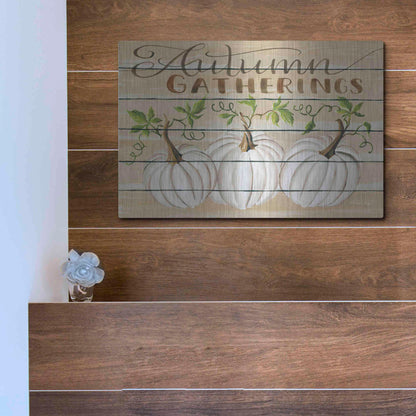 Luxe Metal Art 'Autumn Gatherings' by Cindy Jacobs, Metal Wall Art,16x12