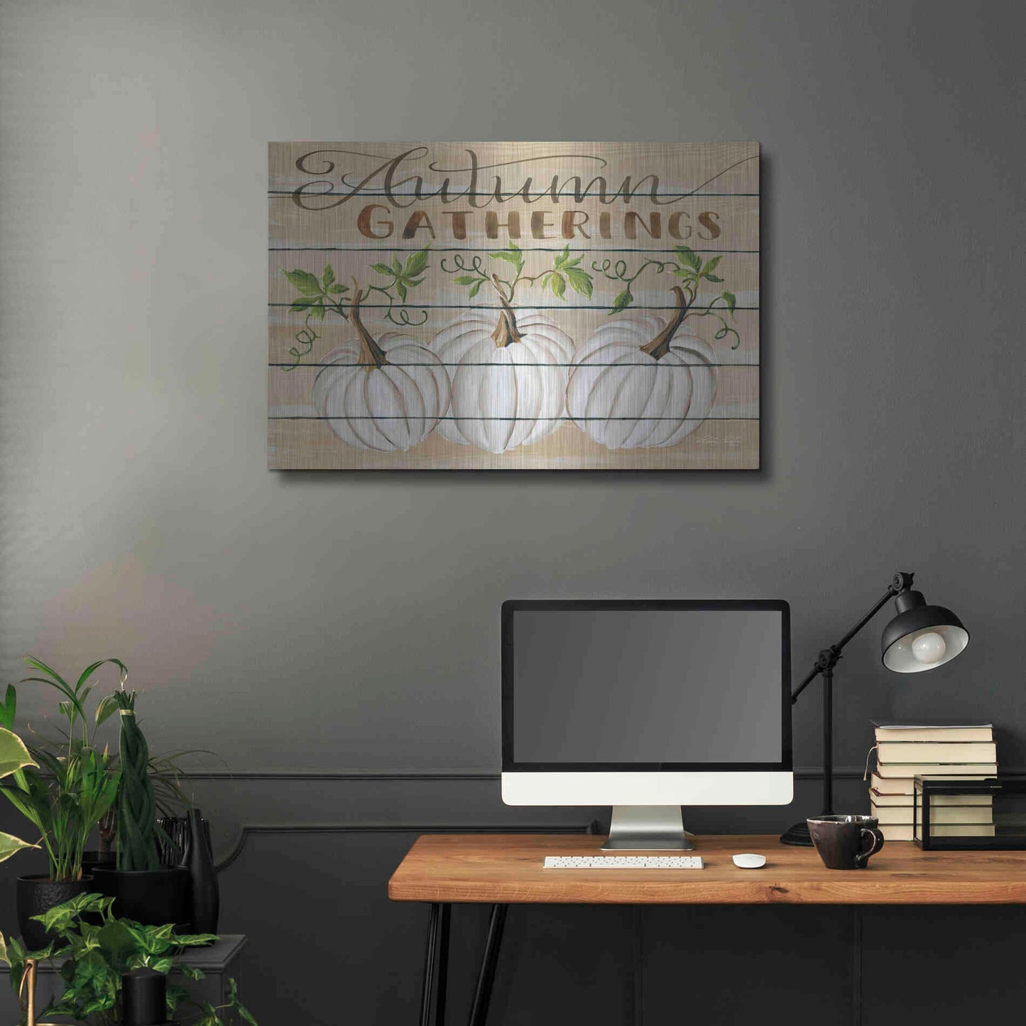 Luxe Metal Art 'Autumn Gatherings' by Cindy Jacobs, Metal Wall Art,36x24