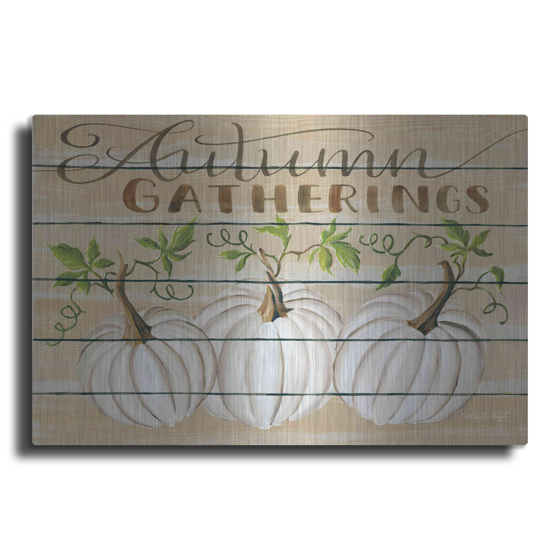 Luxe Metal Art 'Autumn Gatherings' by Cindy Jacobs, Metal Wall Art