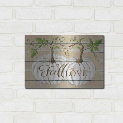 Luxe Metal Art 'Fall in Love' by Cindy Jacobs, Metal Wall Art,16x12