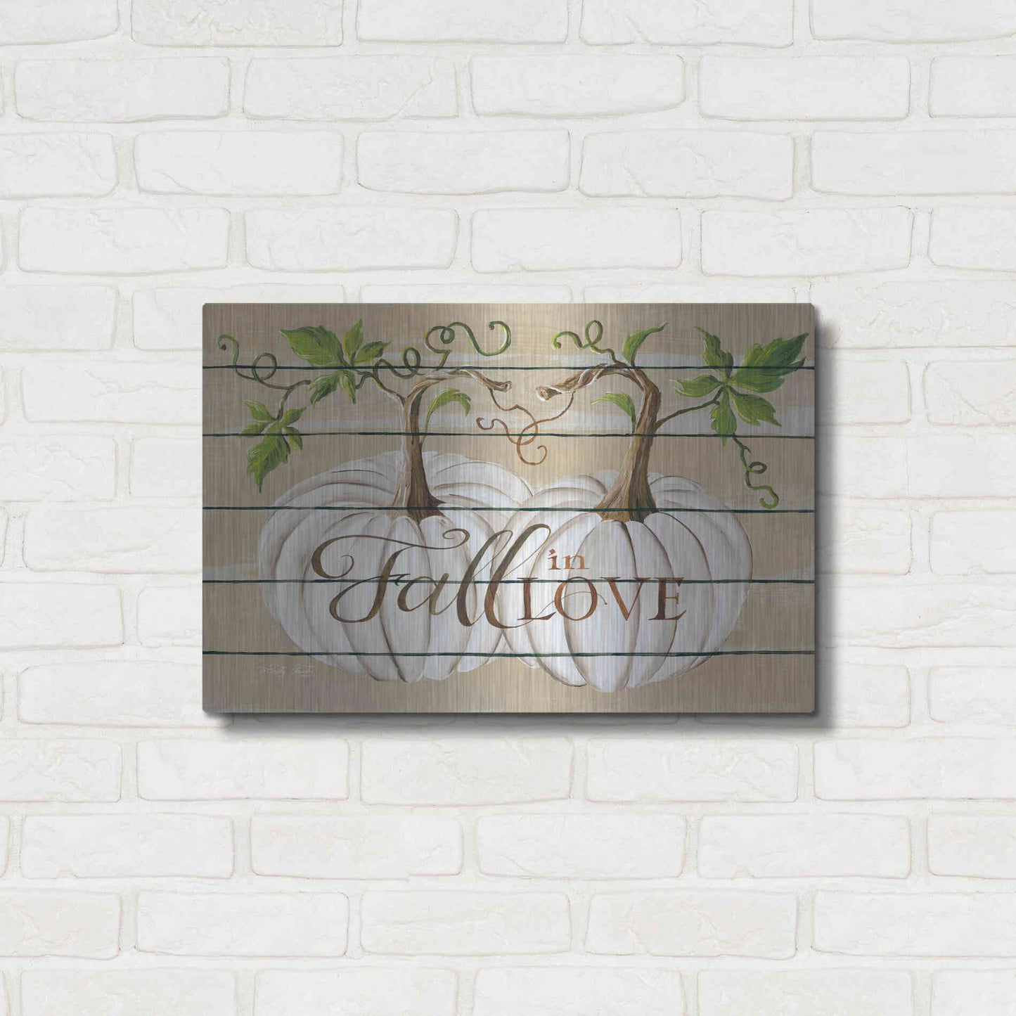 Luxe Metal Art 'Fall in Love' by Cindy Jacobs, Metal Wall Art,24x16