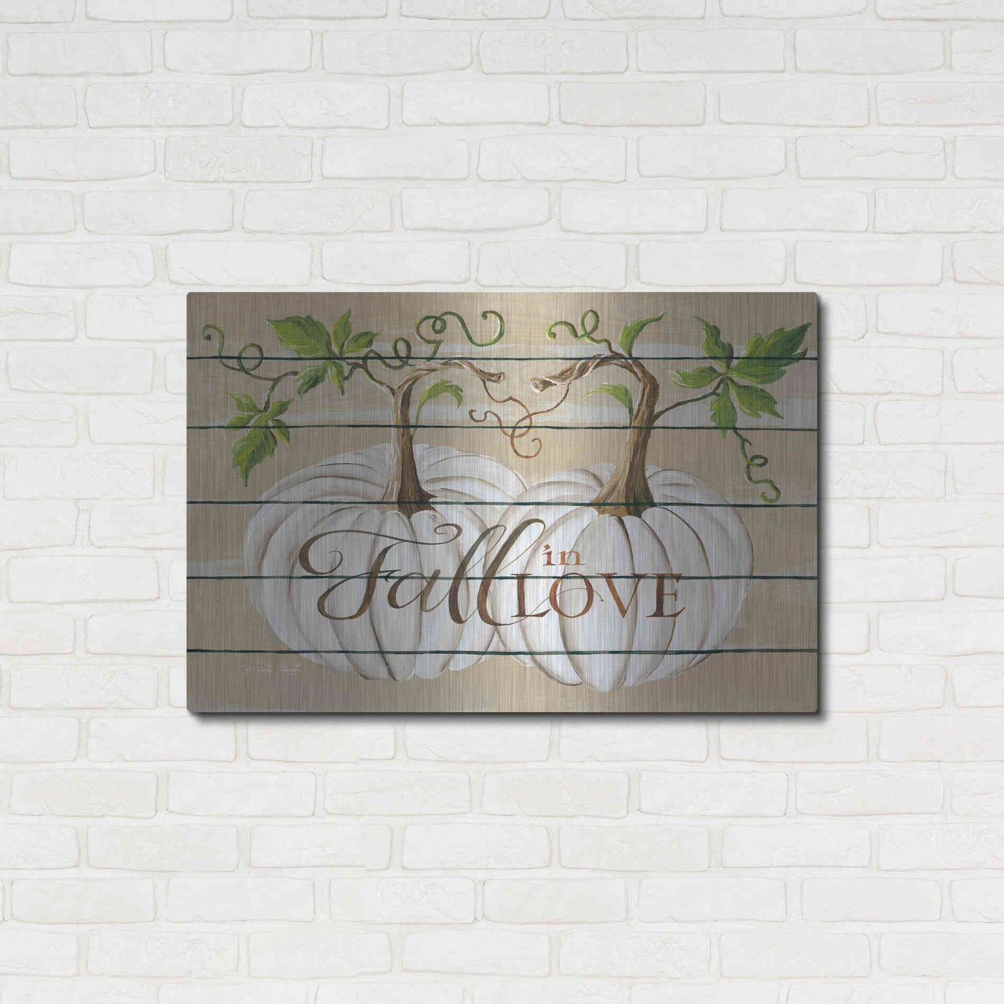 Luxe Metal Art 'Fall in Love' by Cindy Jacobs, Metal Wall Art,36x24