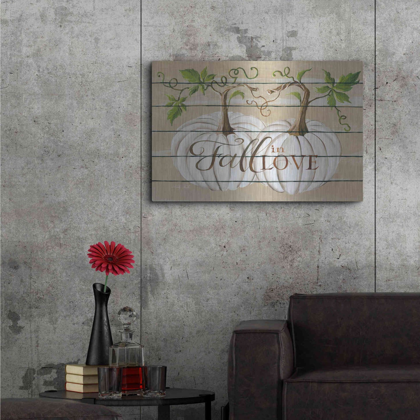 Luxe Metal Art 'Fall in Love' by Cindy Jacobs, Metal Wall Art,36x24