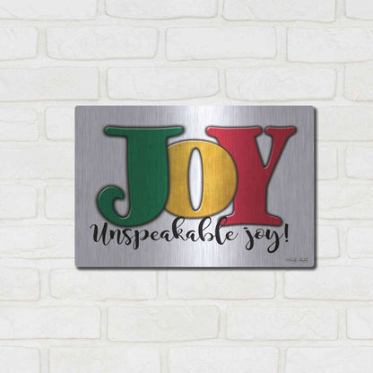 Luxe Metal Art 'Joy - Unspeakable Joy!' by Cindy Jacobs, Metal Wall Art,16x12