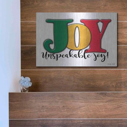 Luxe Metal Art 'Joy - Unspeakable Joy!' by Cindy Jacobs, Metal Wall Art,16x12