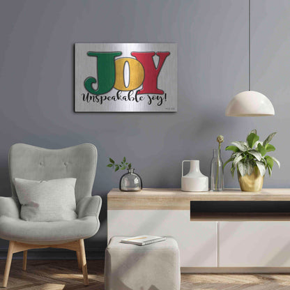 Luxe Metal Art 'Joy - Unspeakable Joy!' by Cindy Jacobs, Metal Wall Art,24x16