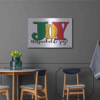 Luxe Metal Art 'Joy - Unspeakable Joy!' by Cindy Jacobs, Metal Wall Art,36x24