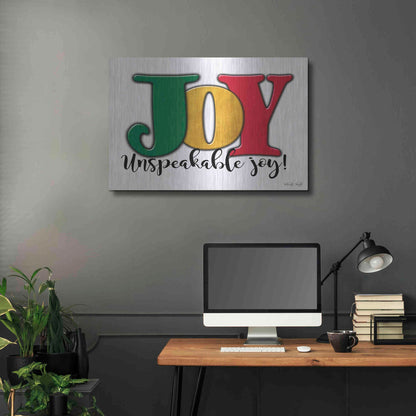 Luxe Metal Art 'Joy - Unspeakable Joy!' by Cindy Jacobs, Metal Wall Art,36x24