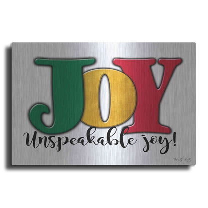 Luxe Metal Art 'Joy - Unspeakable Joy!' by Cindy Jacobs, Metal Wall Art