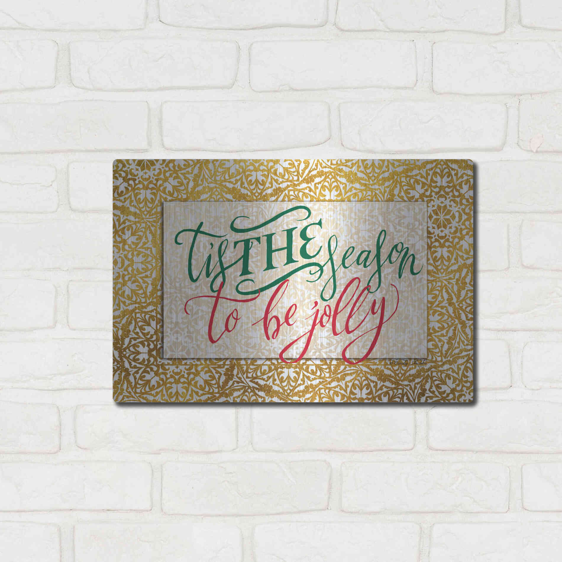 Luxe Metal Art 'Tis the Season' by Cindy Jacobs, Metal Wall Art,16x12