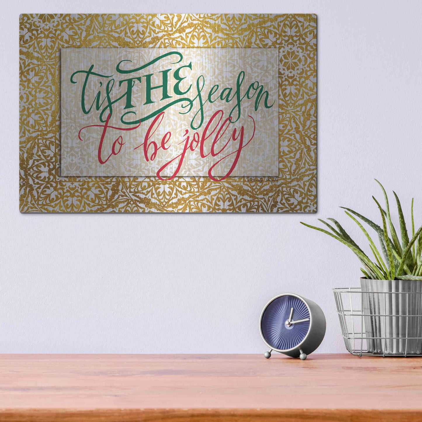 Luxe Metal Art 'Tis the Season' by Cindy Jacobs, Metal Wall Art,16x12